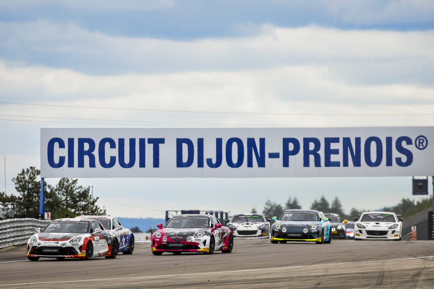 03 ALBERTO Paul (FRA),RDEST Gosia (POL), Chazel Technologie Course, Alpine A110 Cup, action 09 PISANO Anthony (FRA), PAGET Julien (FRA), Chazel Technologie Course,Alpine A110 Cup, action during the 2nd round of the Championnat de France FFSA GT 2026, from May 15 to 17, 2026 on the Circuit Dijon-Prenois, in Prenois, France - Photo Gregory Lenormand / DPPI