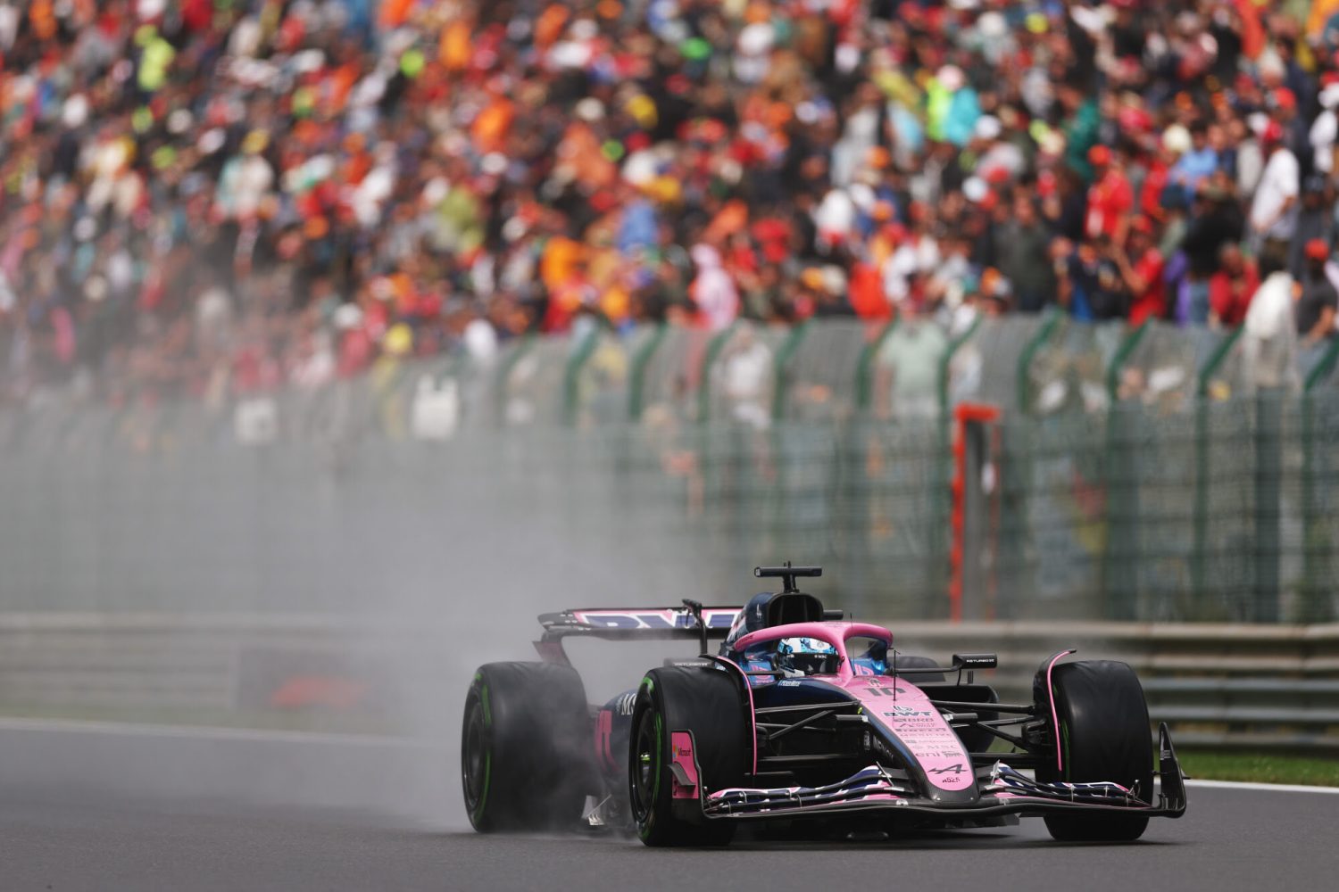 SPA, BELGIUM - JULY 27: Pierre Gasly of France driving the (10) Alpine F1 A525 Renault heads to the grid prior to the F1 Grand Prix of Belgium at Circuit de Spa-Francorchamps on July 27, 2025 in Spa, Belgium. (Photo by Ryan Pierse/Getty Images)