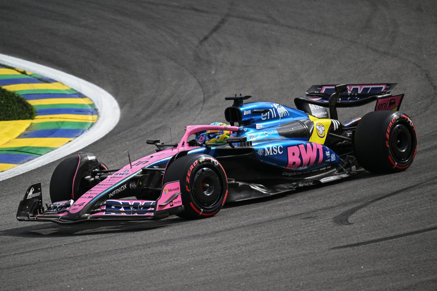SAO PAULO, BRAZIL - NOVEMBER 08: Pierre Gasly of France driving the (10) Alpine F1 A525 Renault on track during qualifying ahead of the F1 Grand Prix of Brazil at Autodromo Jose Carlos Pace on November 08, 2025 in Sao Paulo, Brazil. (Photo by Sam Bagnall/Sutton Images)